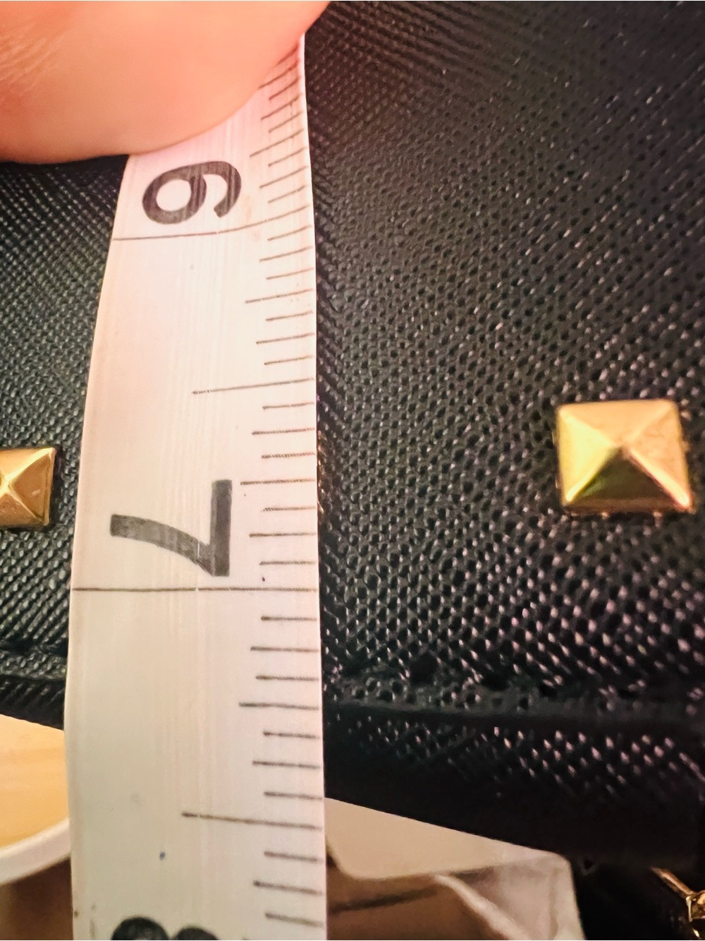 Valentino Orlandi Vegan Leather Crossbody with Gold Studs and V Emblem - Picture 5 of 9